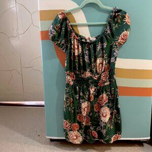 Green Floral Jumpsuit Romper | American Eagle | Size Small